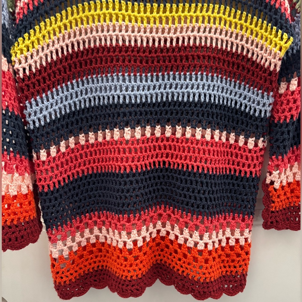 Desigual Striped Colorful Crocheted Sweater M - Picture 10 of 12